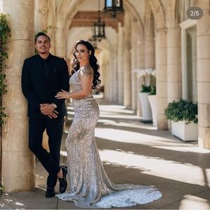 Portia & Scarlett Silver Sequin Dress